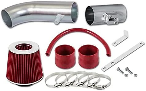 Kit de admisión de aire Ram corto rojo + filtro compatible con Ford Ranger B4000 Pickup 4.0 SOHC V6 04-11