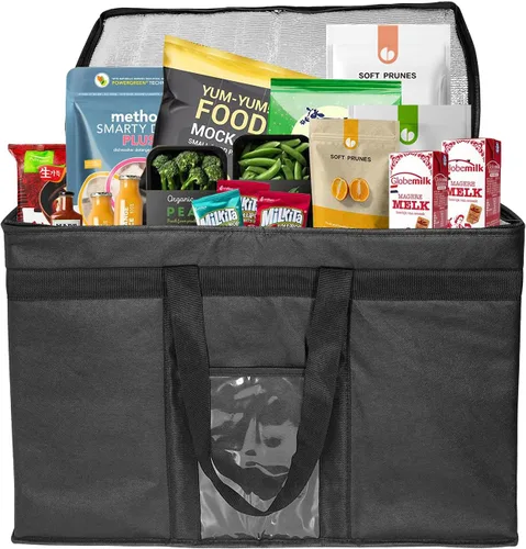 Vista 7 de Bolsas enfriadoras plegables con aislamiento y cierre de cremallera, reutilizables para mantener la comida caliente o fría