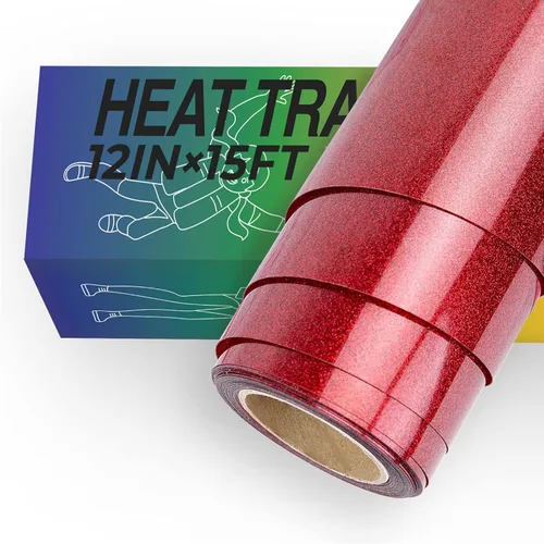 Vista 25 de HTVRONT - Rollos de vinilo termotransferible (HTV) azul marino, 12 pulgadas x 15 pies de vinilo de planchado para Cricut y Silhouette Cameo