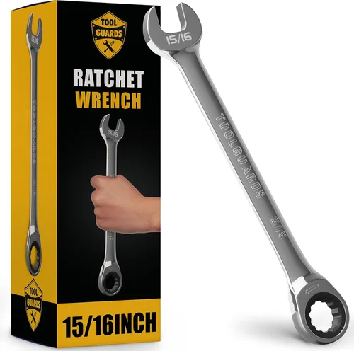 Vista 17 de TOOLGUARDS Juego completo de llaves de trinquete de 33 piezas, métricas y estándar, juego de llaves de trinquete combinadas, tamaño grande