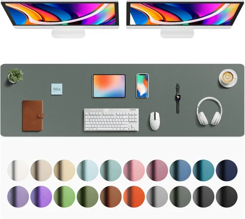 Vista 932 de Aothia Protector de escritorio de cuero, alfombrilla para mouse, alfombrilla de escritorio de oficina, 31.5 x 15.7 pulgadas, secante de escritorio