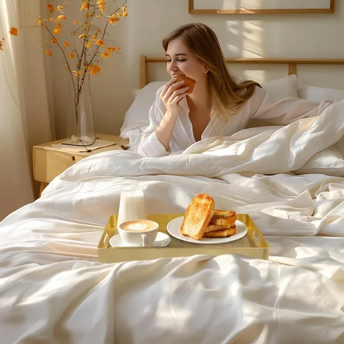 Vista 5 de MAONAME Bandeja Decorativa Dorada con Asas, Bandeja de Servir de Papel Aluminio para Otomana, Bandejas de Café Rectangulares para Sala de Estar