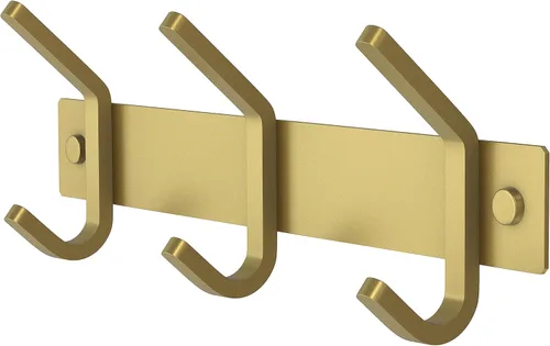 Vista 13 de Perchero de Abrigos Pequeño Negro Mate para Pared – Riel de Ganchos de Acero Inoxidable de 6 Pulgadas con 2 Ganchos Dobles para Abrigos