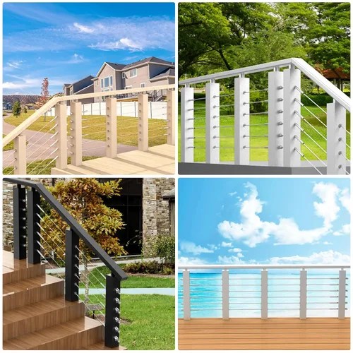 Vista 7 de BLIKA Paquete de 20 fundas protectoras de acero inoxidable para barandillas de cable de cubierta de 1/8 pulgadas, 5/32 pulgadas o 3/16 pulgadas