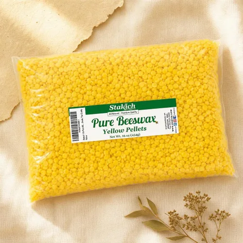 Vista 7 de Stakich Gránulos de cera de abeja amarilla pura – 100% natural, grado cosmético, calidad premium – (10 libras (en bolsas de 1 libra))