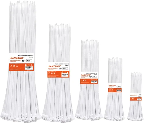 Vista 8 de Bridas de Cables de Tamaño Surtido, 8+12+14+18 Pulgadas con Dientes de Doble Cara, 100 LBS de Resistencia a la Tracción, Bridas de Cable de Alta