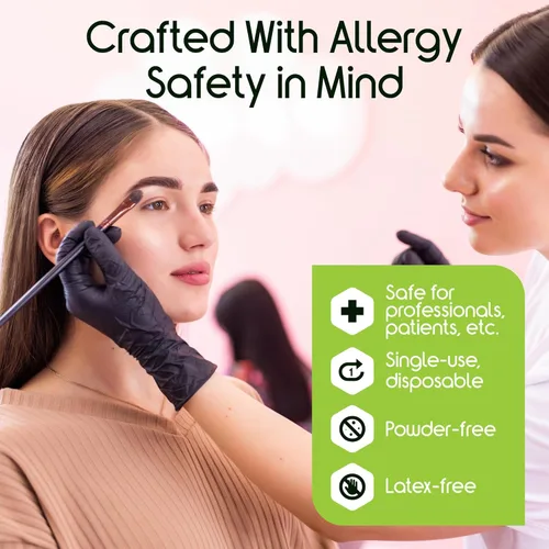 Vista 5 de Inspire Black Nitrile Disposable Gloves 4.5 Nitrile Disposable Safety Medical Cooking Cleaning Gloves