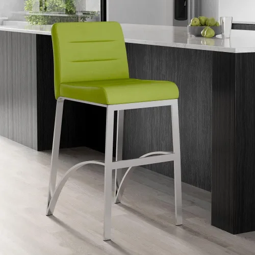 Vista 7 de Zuri Furniture Lynx Taburete de bar contemporáneo con base de metal, color negro