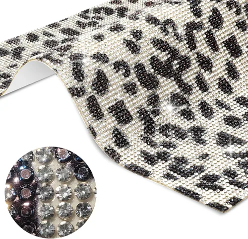 Vista 8 de 12000 calcomanías de diamantes de imitación con estampado de leopardo, hojas de diamantes de imitación de 0.079 pulgadas, calcomanías de cristal