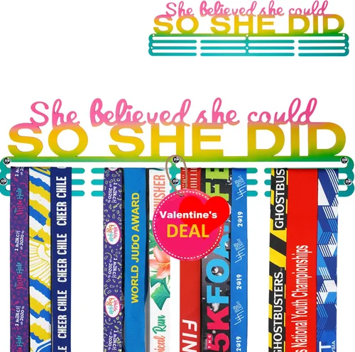 Vista 12 de Medal Hanger Display Upgrade-Medal Holder Wall Mount Easy to Install Race Runner for Your Medals