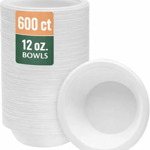 Vista 12 de Nicole Home Collection Platos de papel desechables compostables resistentes de 6 pulgadas, 100% bagazo, biodegradable, ecológico, caña de azúcar