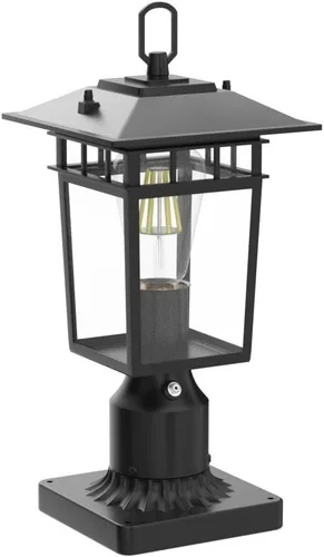 Vista 4 de Luces de poste para exteriores del atardecer al amanecer, lámpara de detección automática de aluminio y vidrio inastillable, iluminación resistente