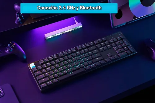 Vista 6 de Keychron K10 HE QMK Teclado mecánico personalizado inalámbrico para juegos, 2.4 GHz/Bluetooth/con cable tamaño completo intercambiable en caliente