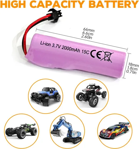 Vista 7 de Fytoo 5 unids 3.7 V 2000 mAh SM-2P enchufe batería de iones de litio con cargador 5 en 1 para DE68 DE44 DE45W DE45 DE58 DE49 DE57 DE70 vehículo