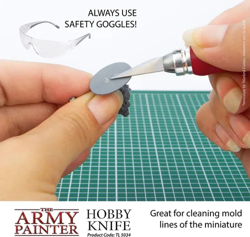 Vista 3 de The Army Painter - Cuchillo de precisión de acero inoxidable con agarre suave y 5 cuchillas extra afiladas de bisturí para pasatiempos - Juego
