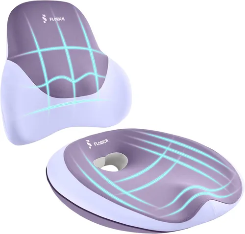 Vista 15 de FLORICH Cojín de asiento, almohada de apoyo lumbar y almohada de reposacabezas