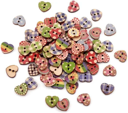 Vista 13 de KISSITTY - 160 botones de madera con temática de animales, 2 agujeros, botón de madera de animales de dibujos animados, bonitos botones decorativos