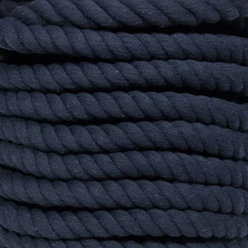 Vista 75 de Cuerda de algodón trenzado súper suave de 3 hebras (negro, 1 pulgada x 10 pies)