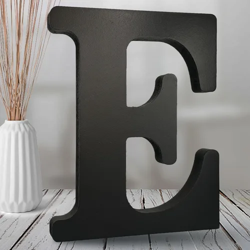 Vista 9 de AOCEAN Letras de madera negra de 8 pulgadas, letras de madera sin terminar para decoración de Halloween, letras decorativas de pie, decoración