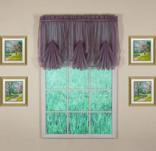 Today's Curtain Emelia Inserto de Abanico de Gasa Original, Amatista, 30" An x 40" L