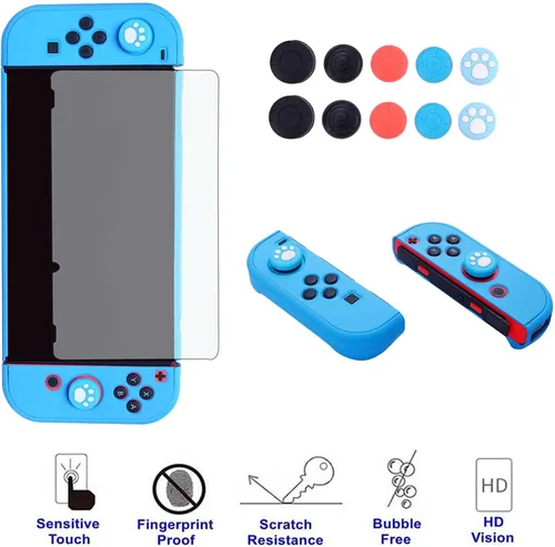 Vista 4 de Dockable Case for Nintendo Switch - COMCOOL 3 in 1 Protective Cover Case for Nintendo Switch and Joy-Con Controller with Screen Protector and Thumb