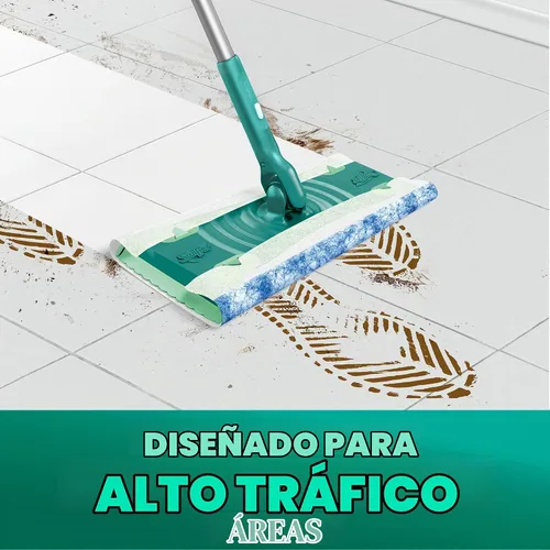 Vista 5 de Swiffer Kit de iniciación de lujo para el cabello con poste plegable, 9 paños secos con imán para el cabello, 2 paños húmedos adicionales para mopa