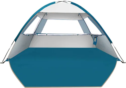 Vista 11 de COMMOUDS Carpa de Playa con Sombra Solar para 3/4-5/6-7/8-10 Personas, Refugio Solar de Playa con Toldo UPF 50+, Liviana, Fácil de Instalar