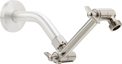 Vista 14 de Brazo de extensión para cabezal de ducha ajustable de 5 pulgadas, con tornillo de fijación con seguro, de latón cromado con ángulo ajustable