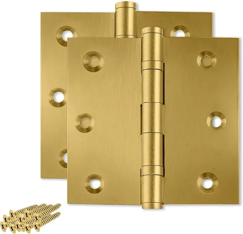 Vista 21 de Solid Brass Door Hinge Heavy Duty Ball Bearing 3.5 x 3.5 Inch - Set of 2 Hinges (Antique Brass)