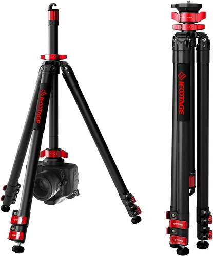 Vista 15 de IFOOTAGE Trípode con cabezal fluido, trípode de viaje de 62 pulgadas para cámara, trípode de video de aluminio ligero, compatible con cámaras Sony