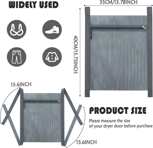 Vista 2 de 2 bolsas de secado de zapatos, bolsas de tenis para secadora, bolsa para zapatos de secado, bolsas de malla reutilizables para secadora de zapatos