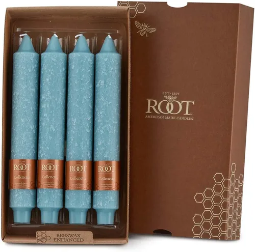 Vista 23 de Root Candles Juego de velas sin perfume de mezcla de cera de abeja de alta calidad, 5 pulgadas, azul Williamsburg, 8