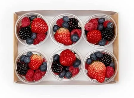 Vista 8 de Slide Tek - Inserto pequeño de papel kraft rectangular - Se adapta a bandeja de catering - 8 3/4 x 6 x 3 1/4 pulgadas - Caja de 10