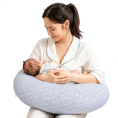 Vista 9 de Almohada de lactancia, almohadas de lactancia materna con funda extraíble de tamaño estándar, almohada de lactancia con relleno transpirable Verde