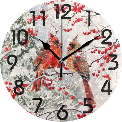 Vista 25 de Reloj de pared redondo retro de otoño con dos gnomos y calabaza de 10 pulgadas, funciona con pilas, reloj de escritorio analógico silencioso sin