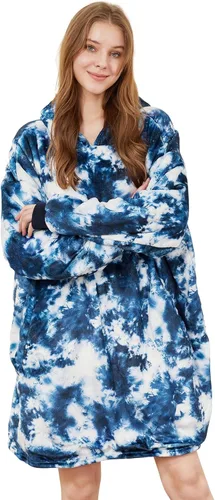 Vista 23 de Felicigeely Blanket Hoodie Wearable Blanket Sweatshirt Oversized Hooded Blanket Sweater Gift for Women