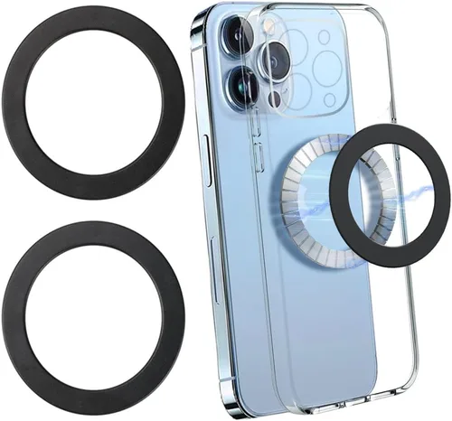 Vista 10 de Anillos adaptadores magnéticos 2 piezas compatibles con MagSafe, para Kindle Pop Socket Magnetic, para accesorios Magsafe y carga inalámbrica