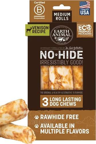 Vista 97 de Earth Animal Masticables sin ocultar – de The Grill Rolls Bacon Cheeseburger Sabor Rawhide Free Medium Dog Chews – 3