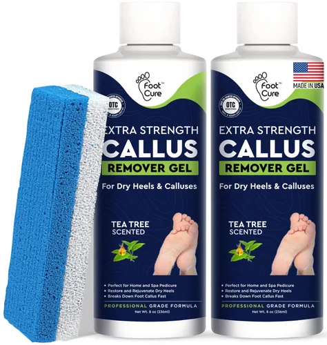 Removedor de callos para pies con gel extra fuerte y juego de piedra pómez para pies, manera fácil de eliminar callos duros y la acumulación de piel