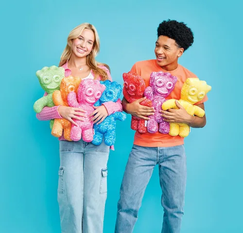 Vista 3 de iscream Sour Patch Kids - Mini almohada de personaje de caramelo en relieve de 8.5 x 6.25 pulgadas, color azul