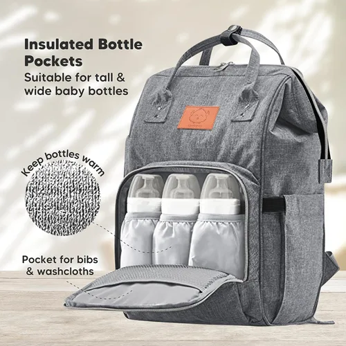 Vista 6 de KeaBabies Mochila portabebés y bolsa de pañales – Todo en 1 Original transpirable para bebé, ligera, manos libres – Bolsa de viaje impermeable