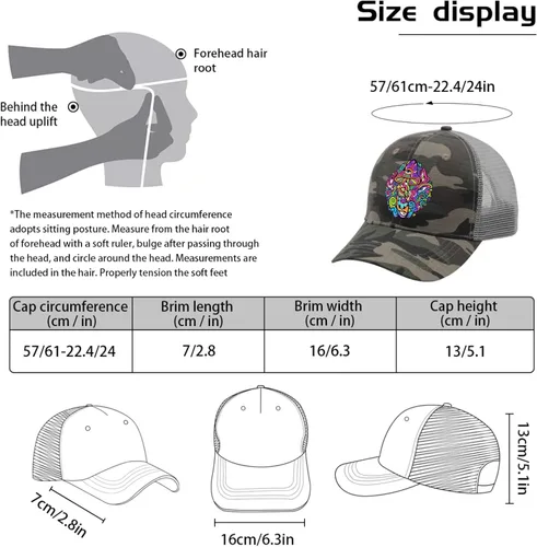 Vista 4 de Gorras psicodélicas mágicas para hombre, gorro vintage ajustable