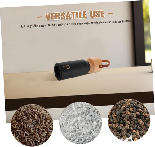 Vista 9 de Portable Wooden Pepper Grinder for Black Pepper and Sea Salt
