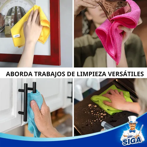 Vista 6 de MR.SIGA Paño de limpieza de microfibra, paquete de 12, tamaño: 12.6 x 12.6 pulgadas