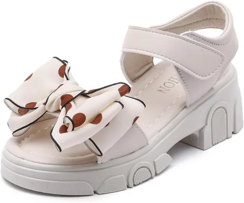 Komfyea Sandalias planas de playa para niña, con puntera envolvente, con diseño de flores suaves
