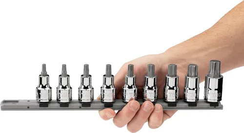 Vista 6 de TEKTON Juego de dados Torx de 1/2 pulgada con riel, 9 piezas (T30-T80) SHB92107