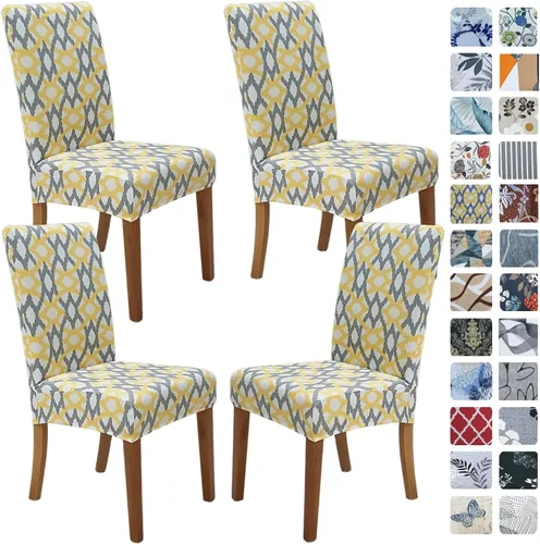 Vista 60 de SPRINGRICO Juego de 4 fundas elásticas para sillas de comedor de Navidad, fundas para sillas Parsons de cocina, fundas de asiento extraíbles
