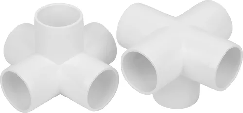 Vista 63 de Paquete de 12 accesorios de PVC de 3 vías de 1 pulgada de grado SCH40 para muebles, conector de tubería de PVC de 3 vías para estante de jardín