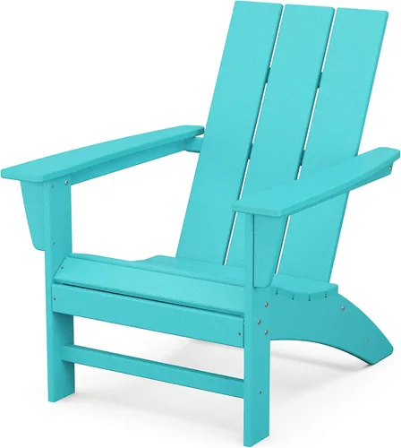 Vista 13 de Silla moderna AD420WH tipo Adirondack de Polywood, Blanca, Construcción duradera de polietileno de alta densidad, Fácil montaje, Resistente al agua