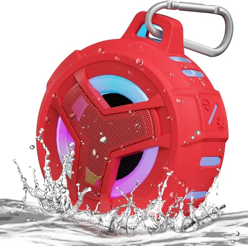 Vista 14 de EBODA Altavoz de ducha Bluetooth, altavoces Bluetooth portátiles, altavoz inalámbrico impermeable IP67 con luz LED, flotante, 2000 mAh, estéreo
